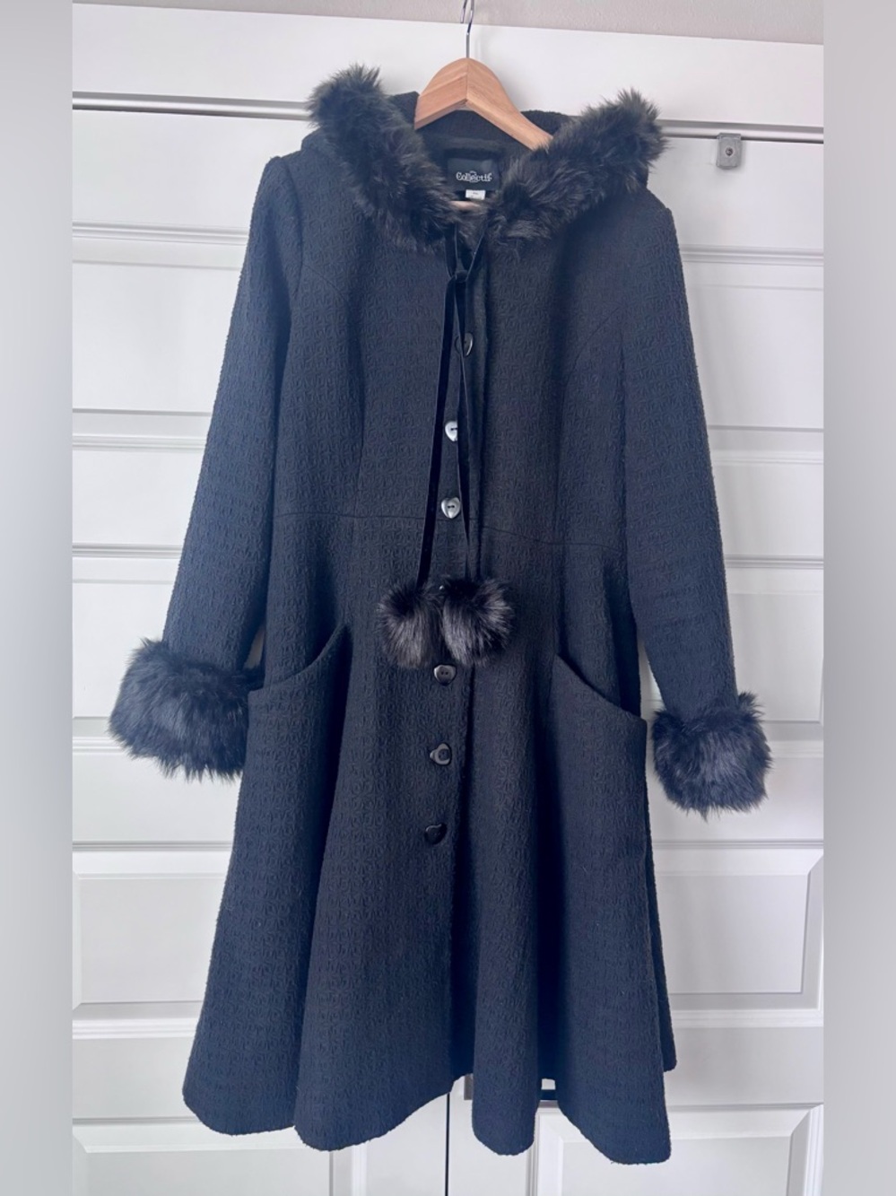 Collectif Black Adelita Coat & Cape - Black